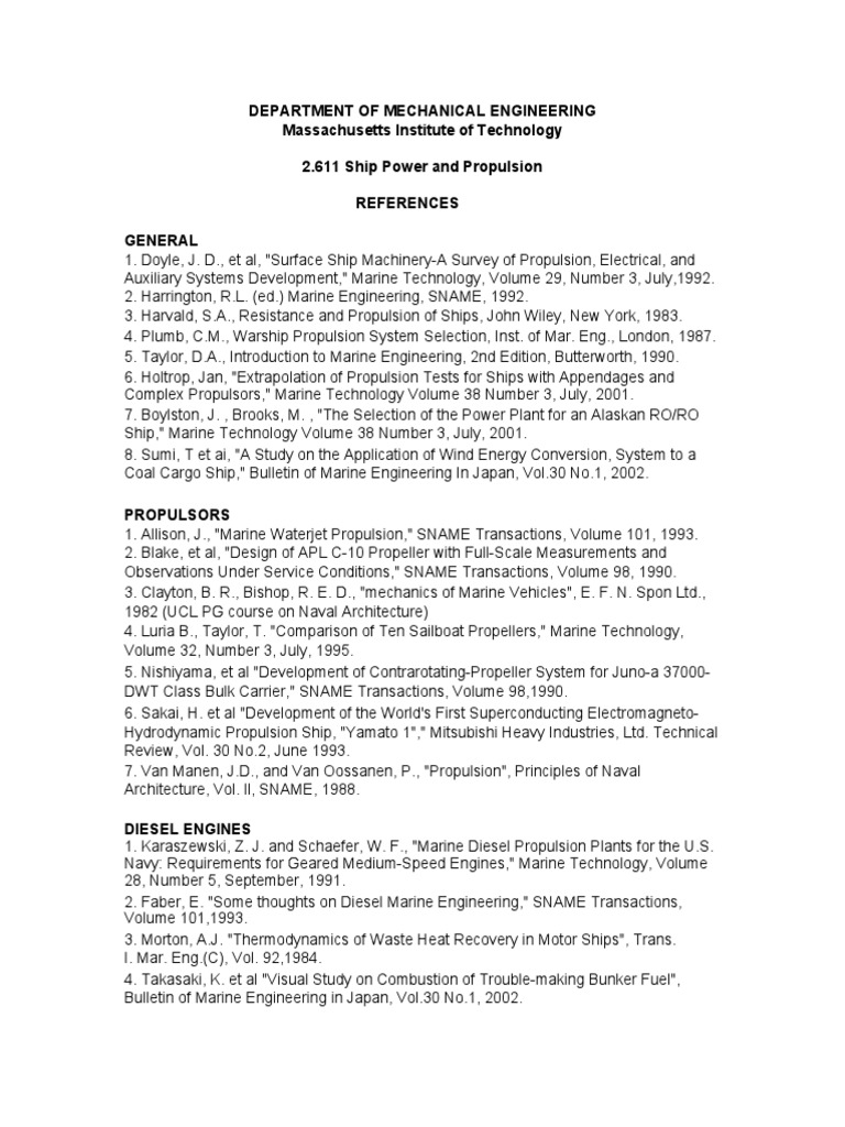 Department of Mechanical Engineering Massachusetts Institute of ...