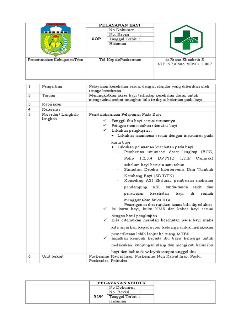 Sop Pelayanan Bayi  PDF