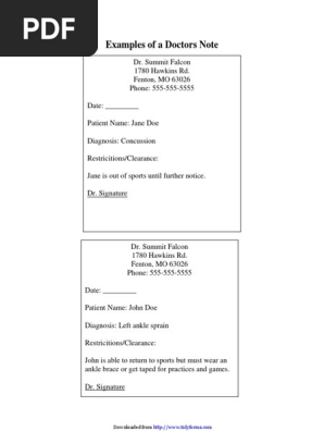 Doctors Note Template 3