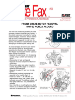 Honda Front Rotor Removal