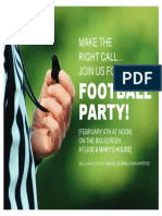 Football Party!: Make The Right Call Join Us For Our
