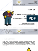 Tema 10. Plan de Autoprotección y Actuación en Situaciones de Emergencia