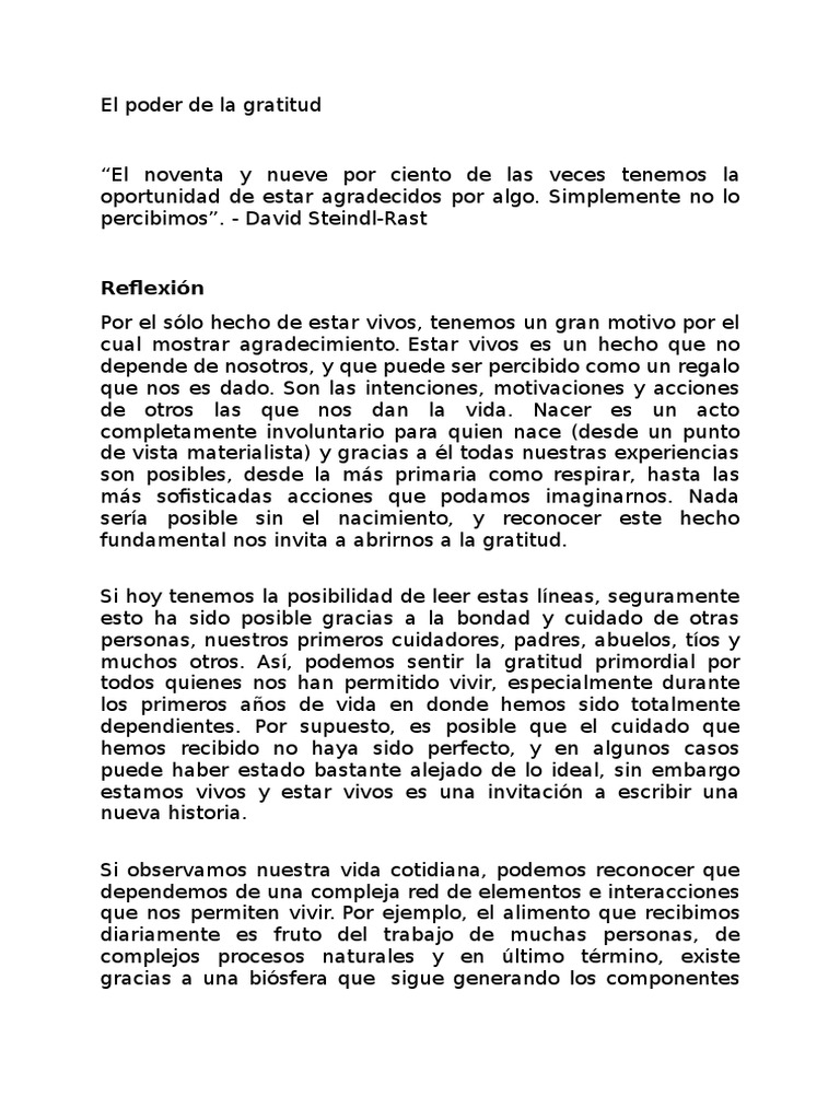 El Poder de La Gratitud | PDF | Gratitud | Sicología