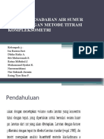 Analisis Kesadahan Air Sumur Pompa Dengan Metode Titrasi