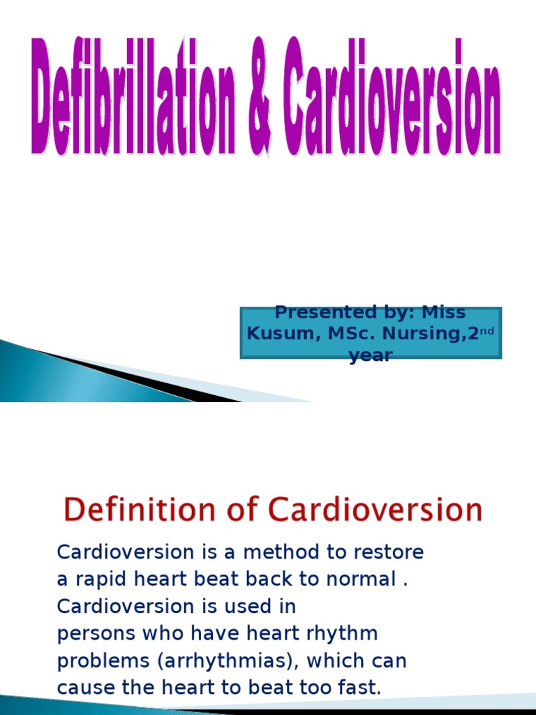 Cardioversion vs. Defibrillation Explained | PDF | Cardiac Arrhythmia ...