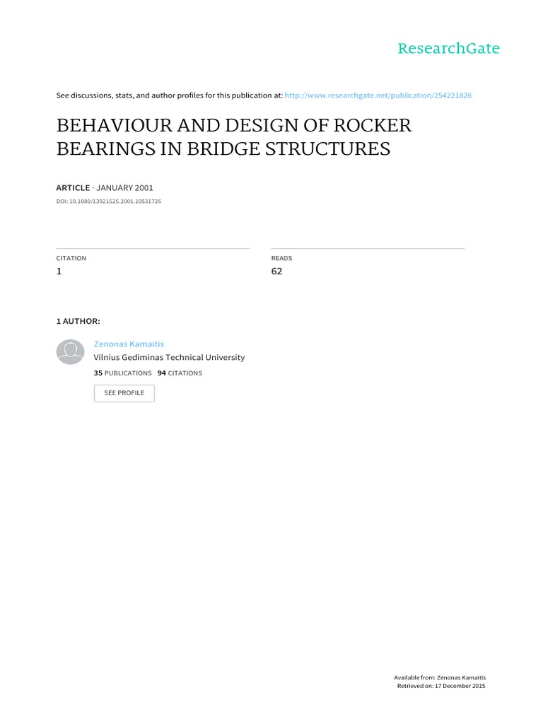 Rocker Bearings in Bridge Design | PDF | Bearing (Mechanical ...