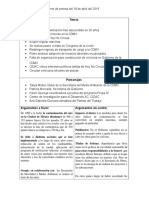 Informe de Prensa Del 18 de Abril