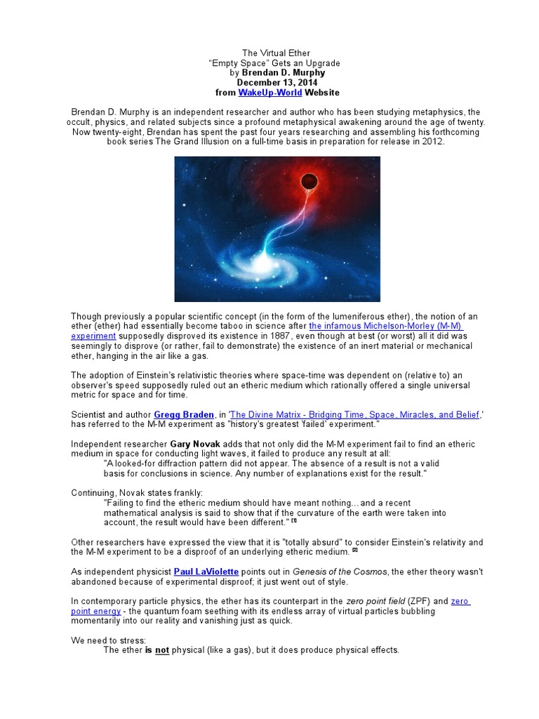 The Virtual Ether Pdf Luminiferous Aether Higgs Boson