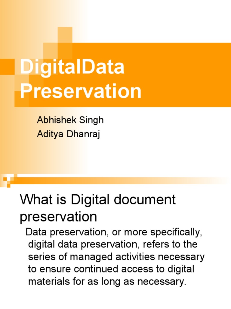 Digital Data Preservation Emulator Preservation (Library And