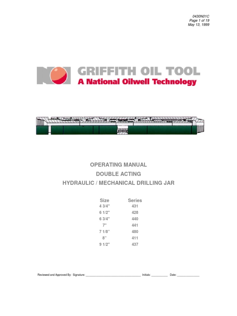6 Griffith Double Acting Hydraulic Mechanical Drilling Jar Series 431
