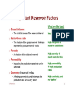 Important Reservoir Factors Summary