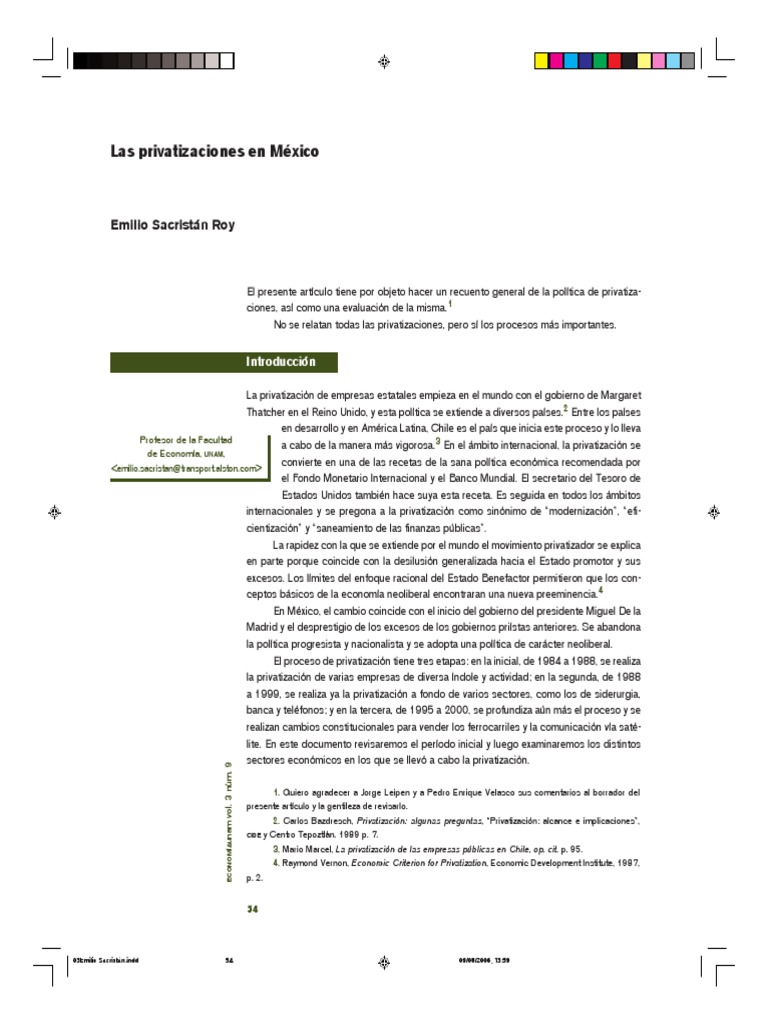 Privatización de Empresas en México | PDF | Privatización | Economias