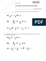 Prueba de Adición y Sustracción de Fracciones 6