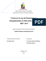Santibañez, L ( 2012) Tendencia de Uso de Psicotrópicos y Estupefacientes en Chile 2007 - 2012
