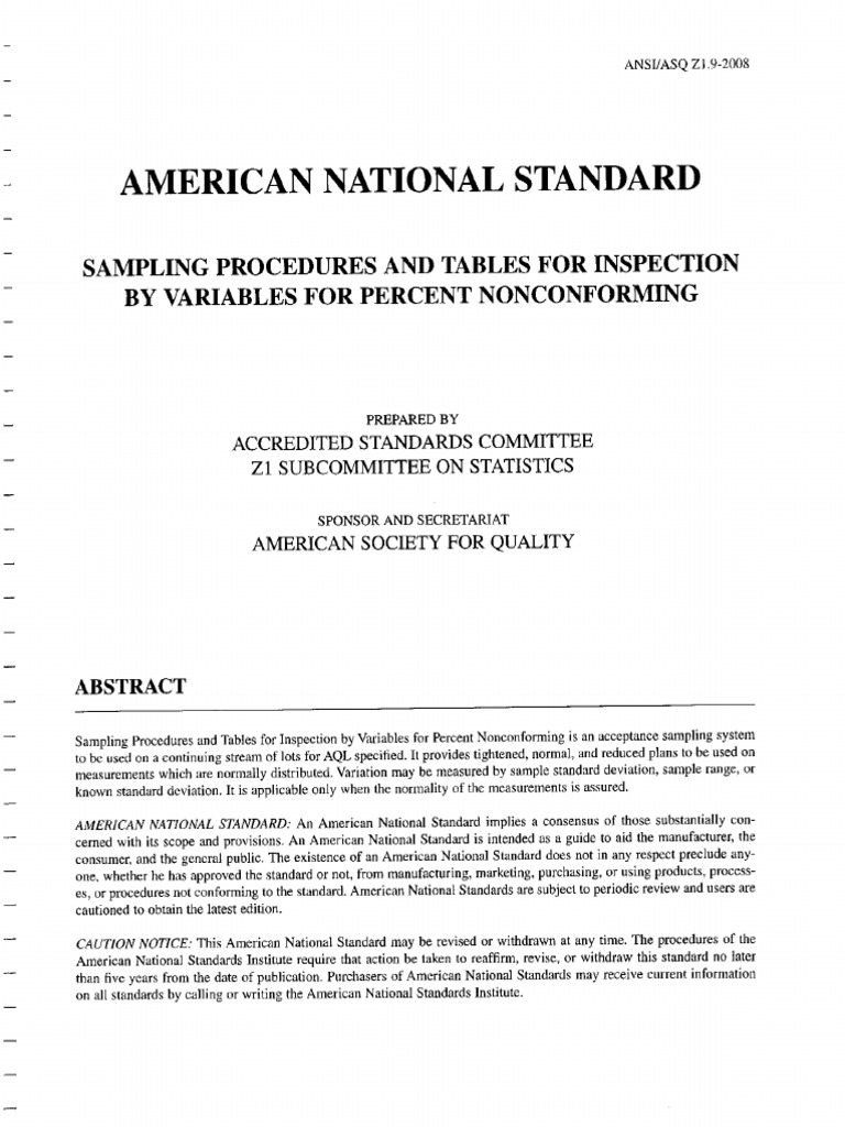 Tablas Ansi Z1 9 | PDF