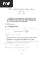 Binet's Formula Via Generating Function