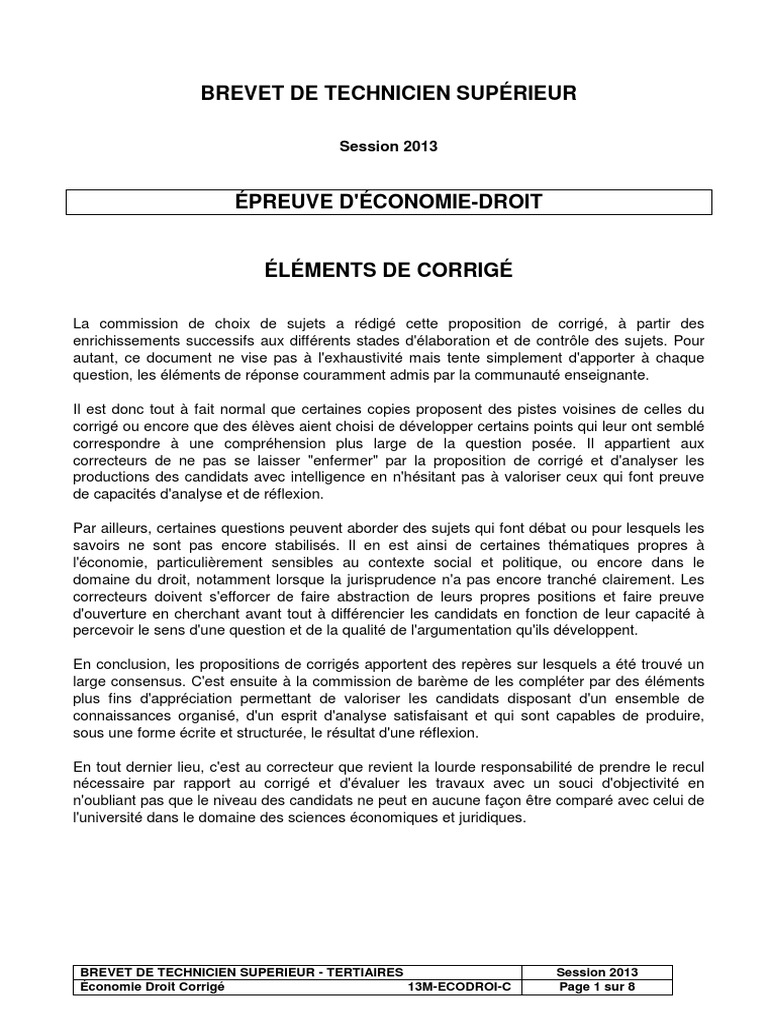 Sujet Eco Droit Stmg 2021 + Corrige