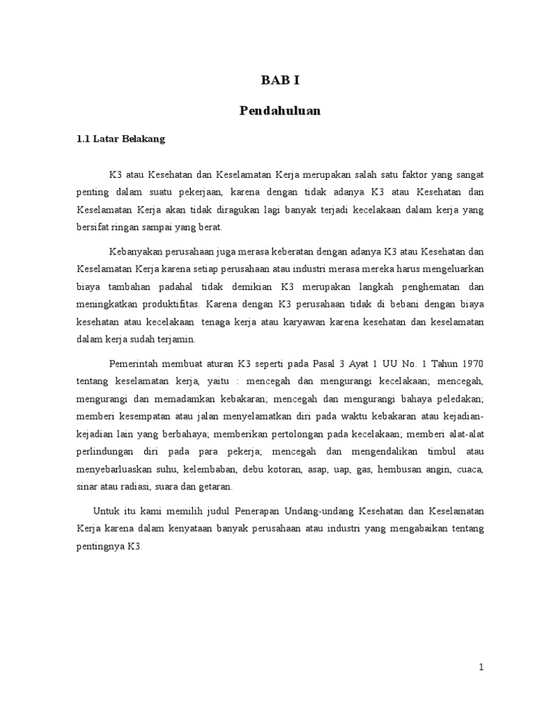 Keselamatan Dan Kesehatan Kerja K3