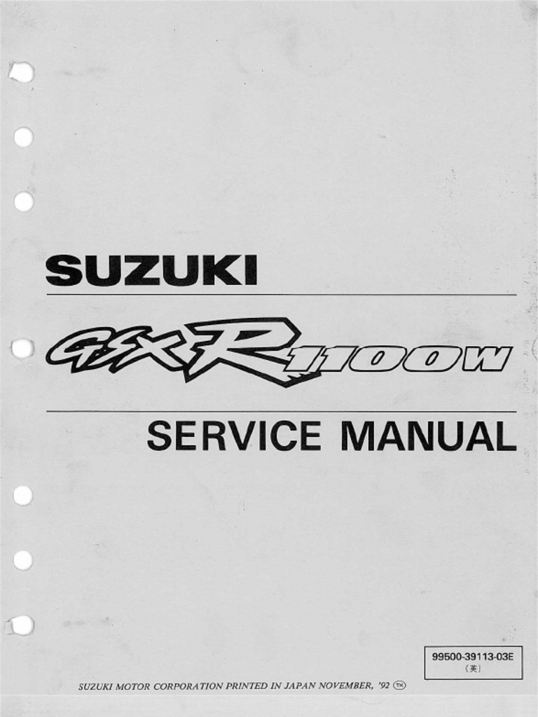 Suzuki GSX-R1100W '93-98 Service Manual | PDF