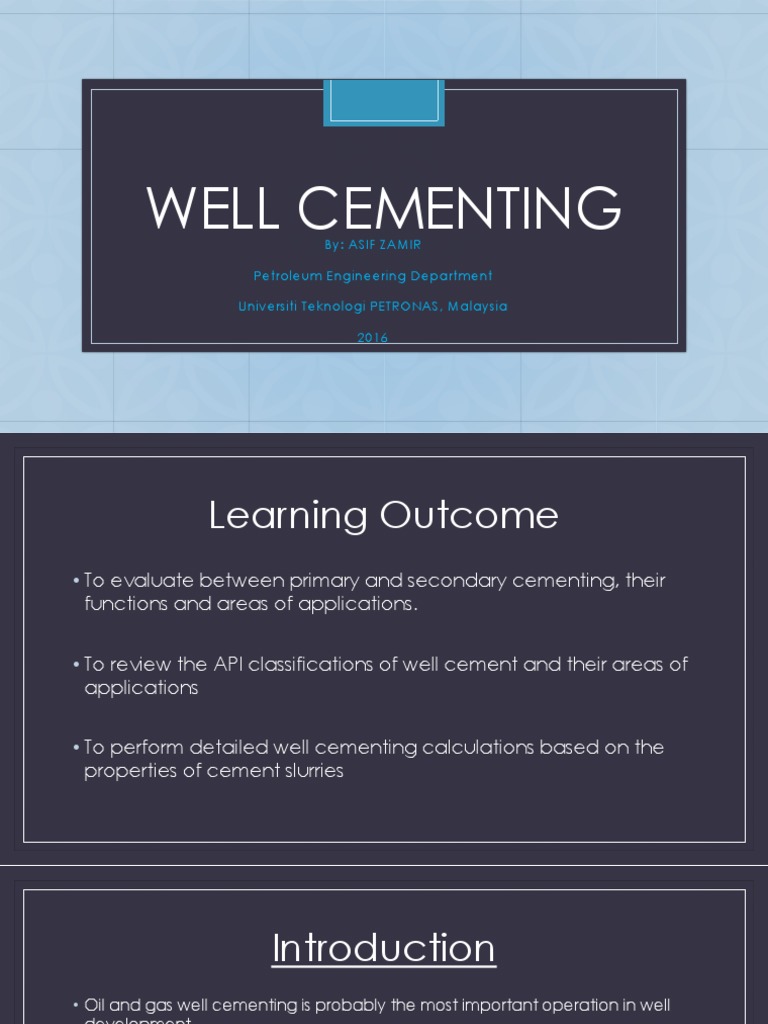 Well Cementing Techniques and Materials | PDF | Casing (Borehole) | Cement