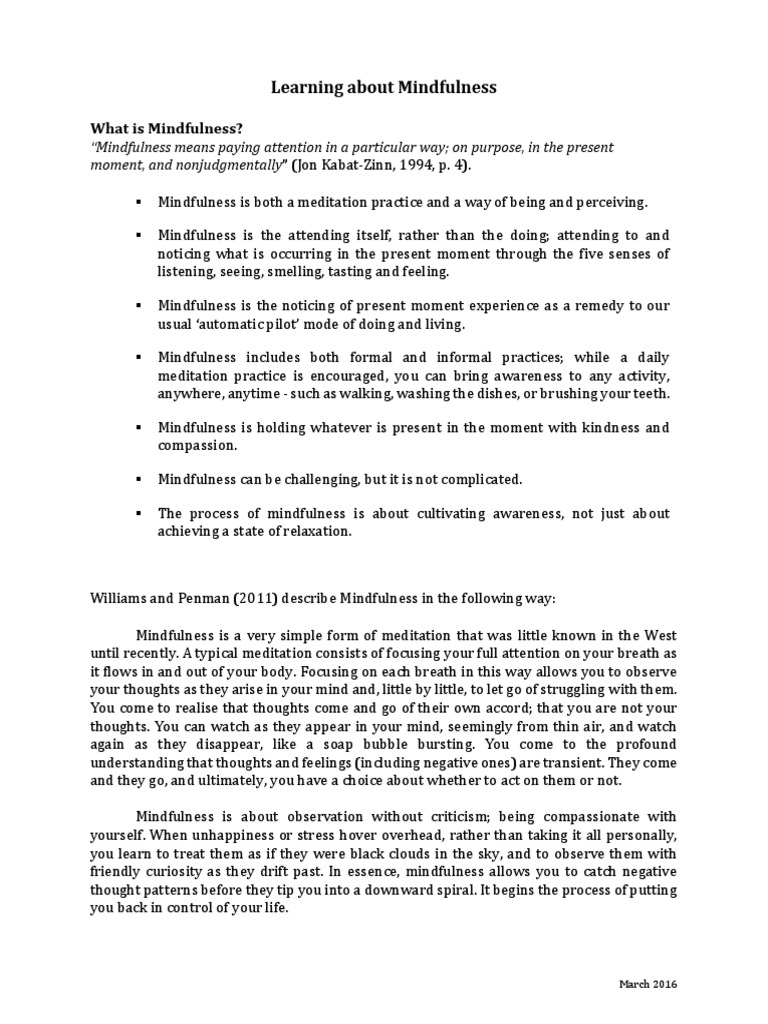 Understanding Mindfulness Practices | PDF | Mindfulness | Meditation