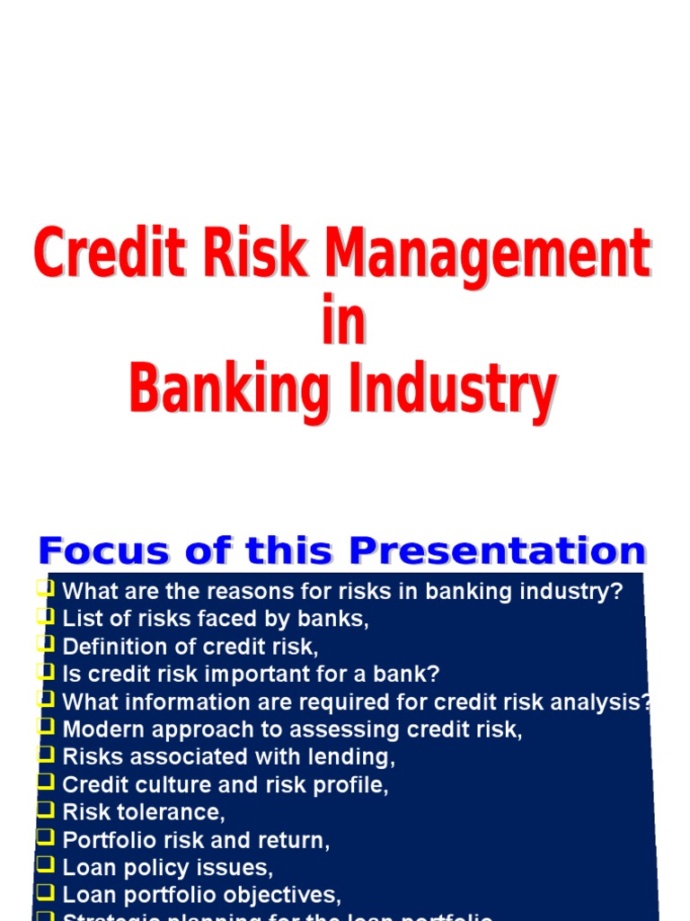 Credit Risk Management in Banking | PDF | Credit (Finance) | Banks