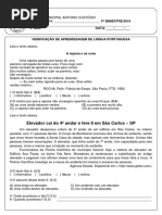 I Bimestre Lingua Portuguesa