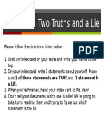 Two Truths and 1 Lie