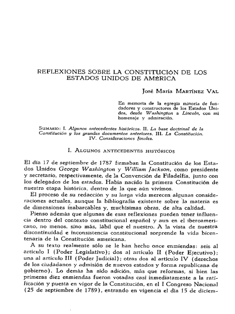 Reflexiones Sobre La Constitucion de Los Estados Unidos de America ...