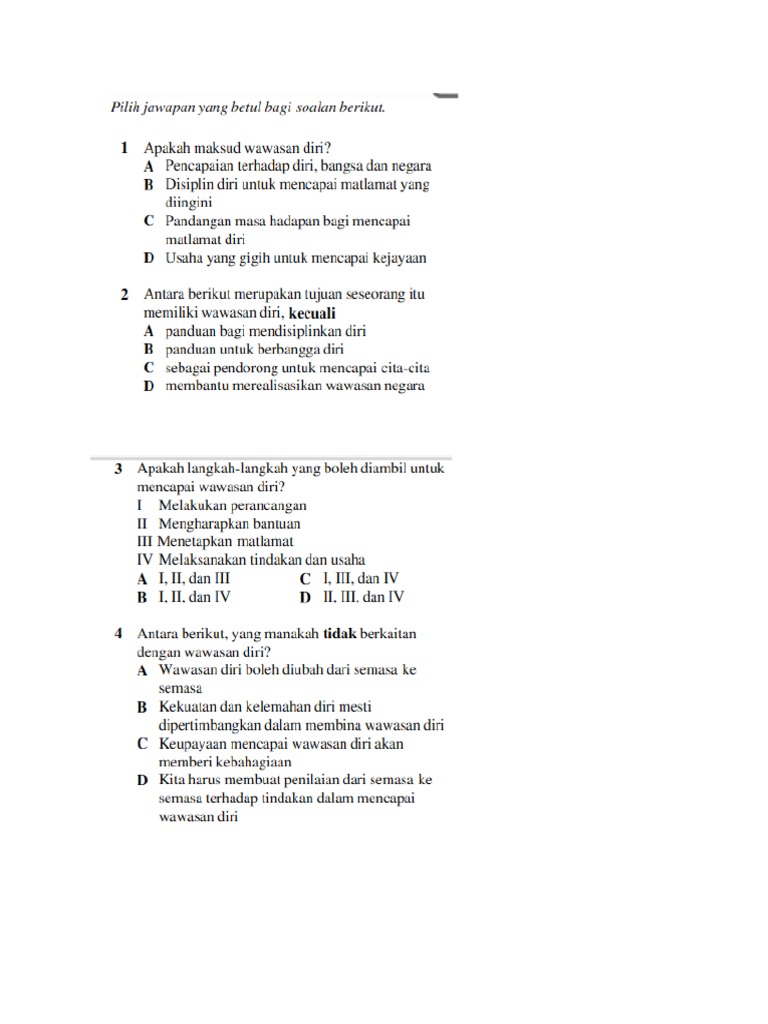 Contoh Soalan Ringkasan Tingkatan 1 - Selangor q