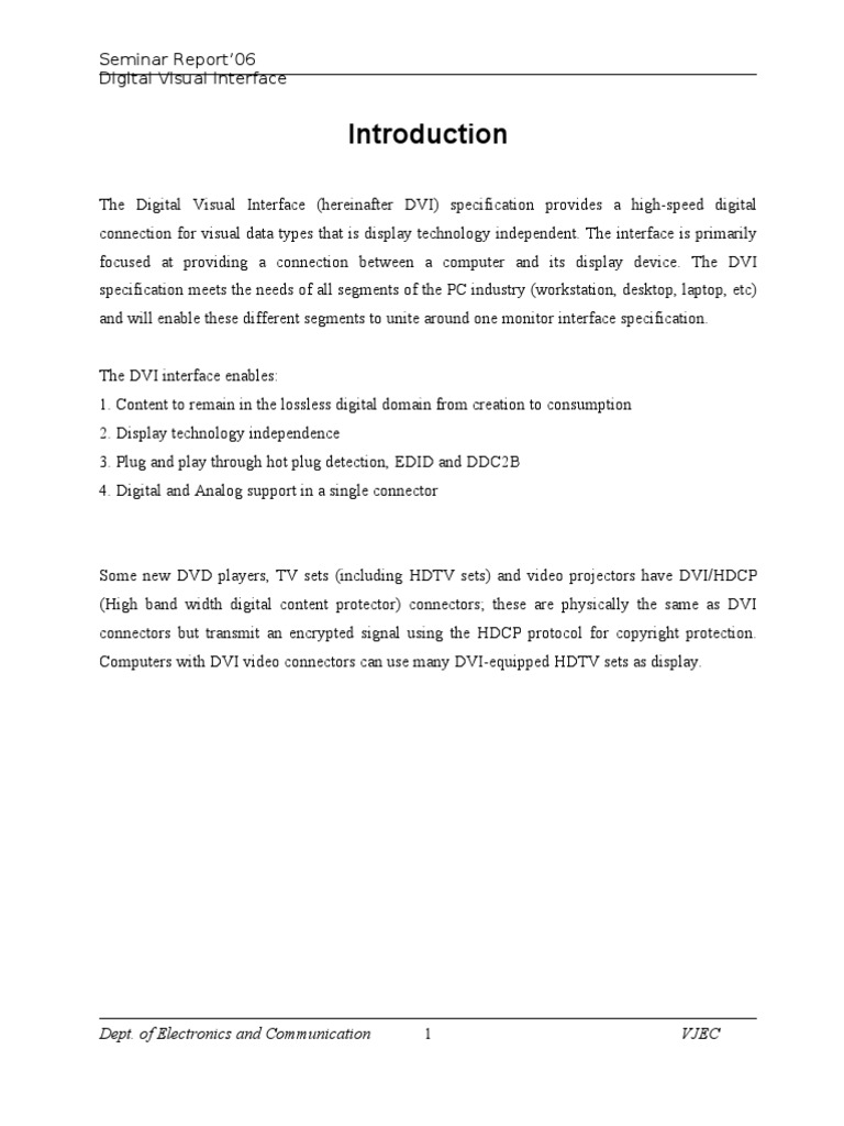 Digital Visual Interface | Electronics | Telecommunications