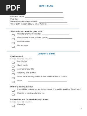 Birth Plan