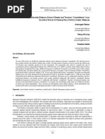 Relationship Between School Climate and Teachers' Commitment in An Excellent School