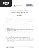 A Case On Contract Labour: M/s. ABC Chemicals Limited