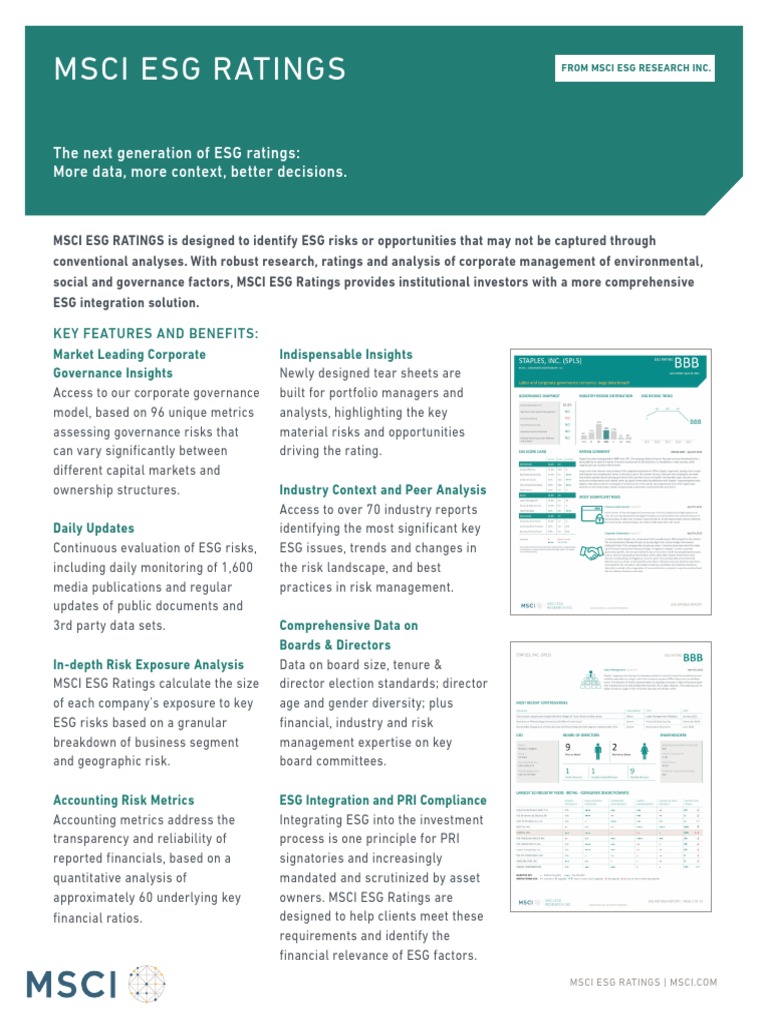 Msci Esg Ratings | PDF | Fact Set | Governance