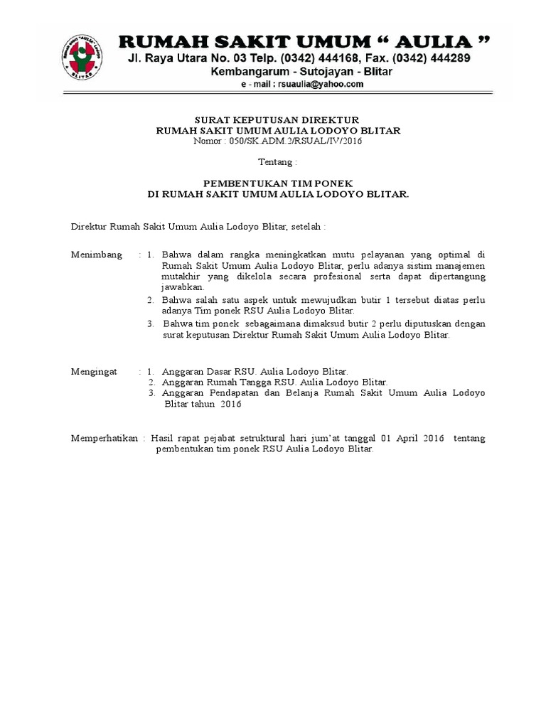 SK PEMBENTUKAN TIM PONEK.doc