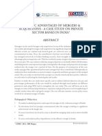 Synergic Advantages of Mergers & Acquisitions - A Case Study On Private Sector Banks in India