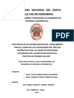 TESIS Influencia de Un Sistema Gestor Del Conocimiento para El Logro de Las Capacidades Del Area de Matematicas Del 5to Grado de Educacion Secundaria