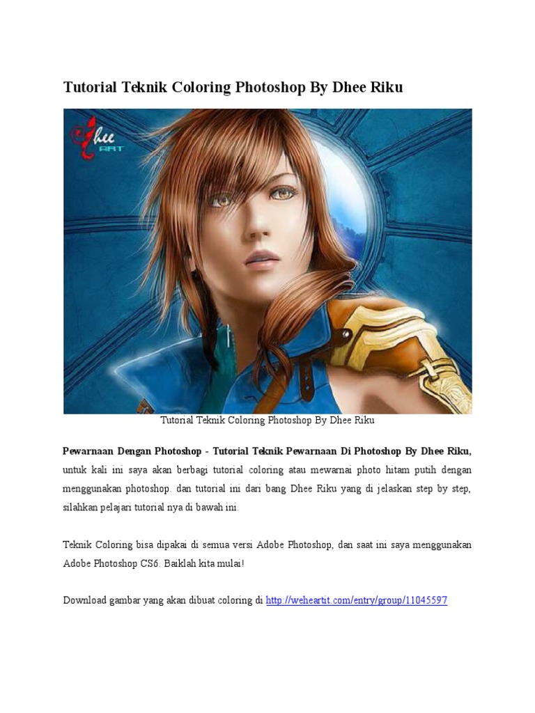 Tutorial Teknik Coloring Photoshop By Dhee Riku