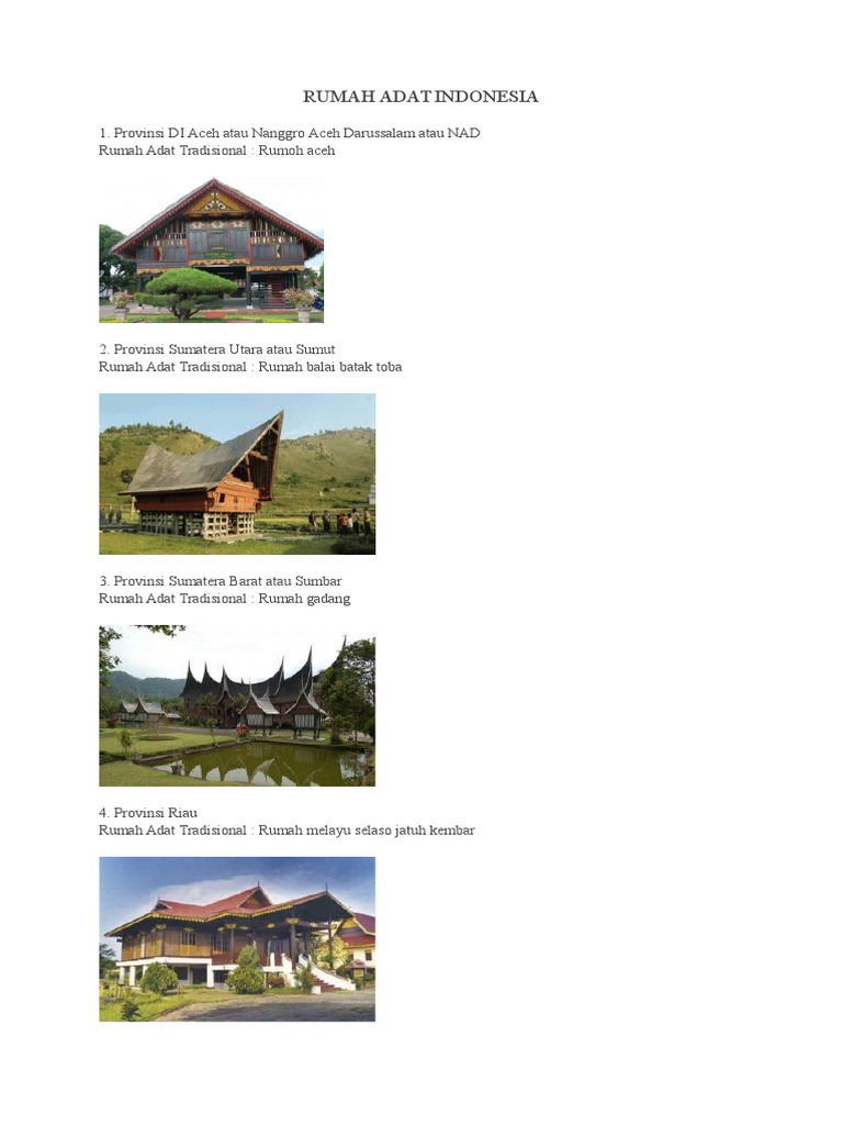 Kliping Rumah Adat Pakaian Adat Tarian A