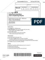 January 2014 (IAL) QP - Unit 3 Edexcel Physics