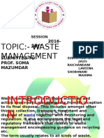 Topic:-Waste Management: Submitted To