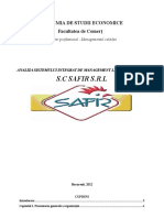Analiza Sistemului Integrat de Management La Organizatia SC Safir SRL