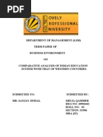 comparison of  Indian Education system With western Edu. system