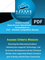 Ontario County Open-Access Operational Model Presentation To: FCC - Wireline Competition Bureau
