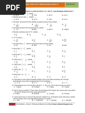 Soal Uas Matematika Kelas 5 Sd