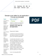 Sample Cover Letter For Job Application - Format and Template