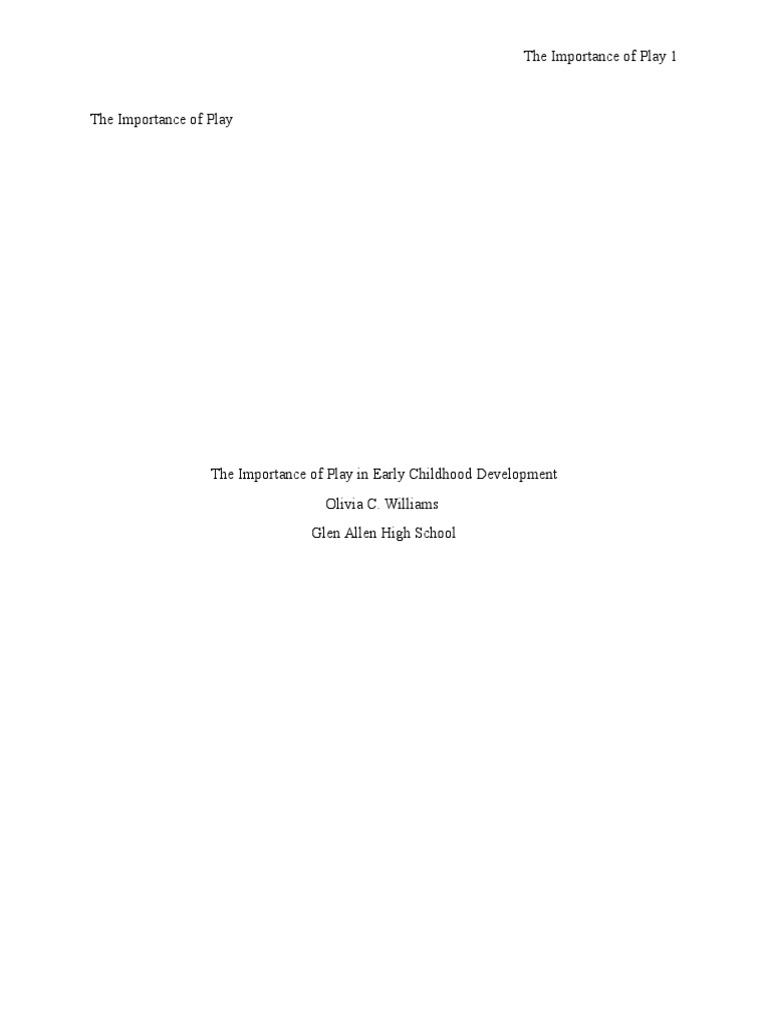 The Role of Play in Child Development | PDF | Early Childhood Education ...