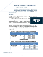 Levantamiento de Observaciones Del Proyecto Wari