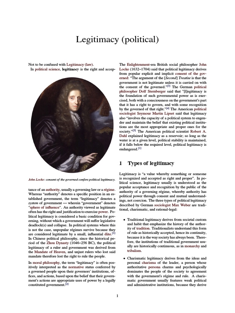 Legitimacy (Political) | PDF | Legitimacy (Political) | Sociological ...